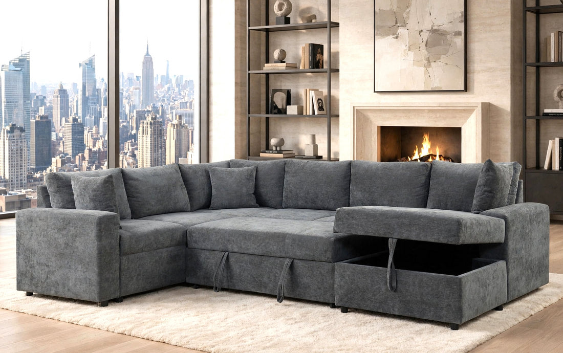 Forever2 Granite Sectional With Pull-Out Bed by Happy Homes at Eve Furniture