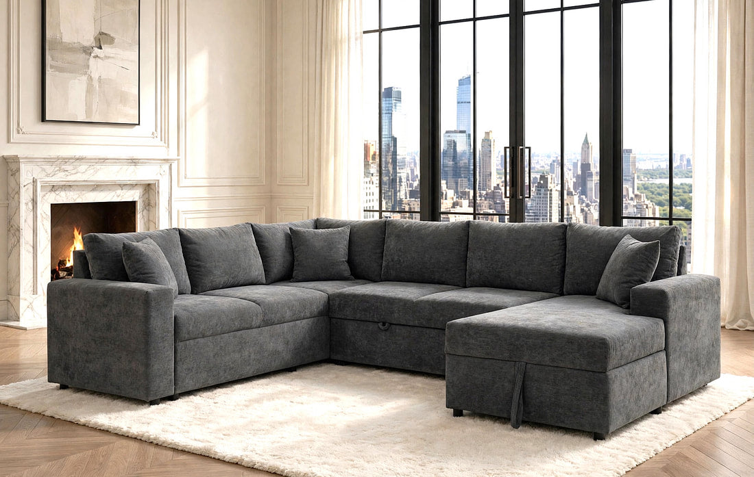Forever2 Granite Sectional With Pull-Out Bed by Happy Homes at Eve Furniture