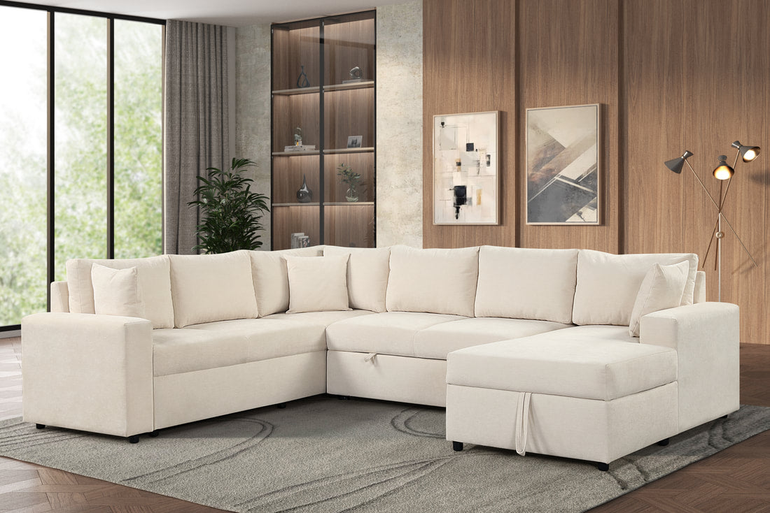 Forever2 Sand Sectional With Pull-Out Bed by Happy Homes at Eve Furniture