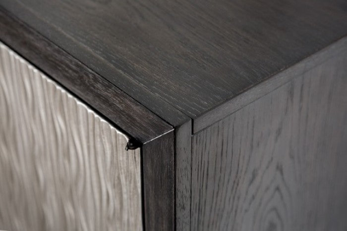 Forger Weathered Black/Silver 4-Door Cabinet by Furniture of America at Eve Furniture