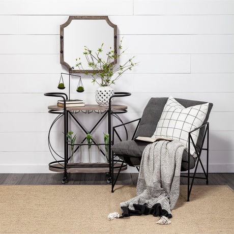 Forillon I Short White Glazed Lattice Pattern Vase by Mercana at Eve Furniture