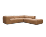 Form Classic L-Shaped Modular Sectional Sonoran Tan Leather by Moe's Home at Eve Furniture