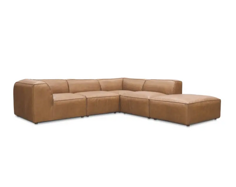 Form Classic L-Shaped Modular Sectional Sonoran Tan Leather by Moe's Home at Eve Furniture