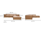 Form Classic L-Shaped Modular Sectional Sonoran Tan Leather by Moe's Home at Eve Furniture