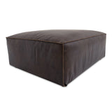 Form Espresso Brown Leather Ottoman by MOES at Eve Furniture