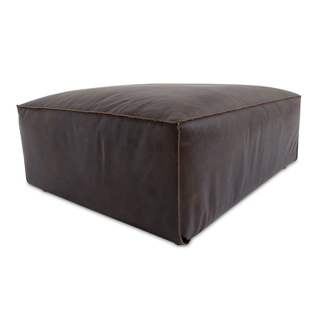 Form Espresso Brown Leather Ottoman by MOES at Eve Furniture