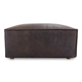 Form Espresso Brown Leather Ottoman by MOES at Eve Furniture