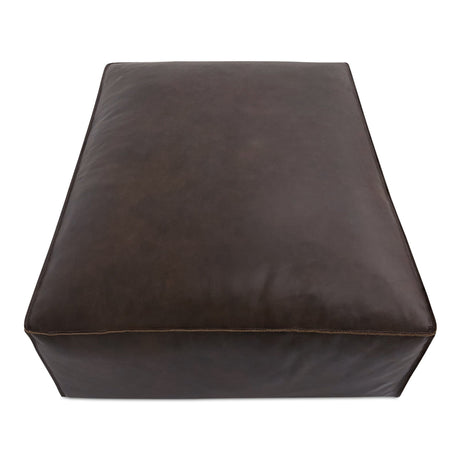 Form Espresso Brown Leather Ottoman by MOES at Eve Furniture