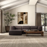 Form Espresso Brown Leather Ottoman by MOES at Eve Furniture