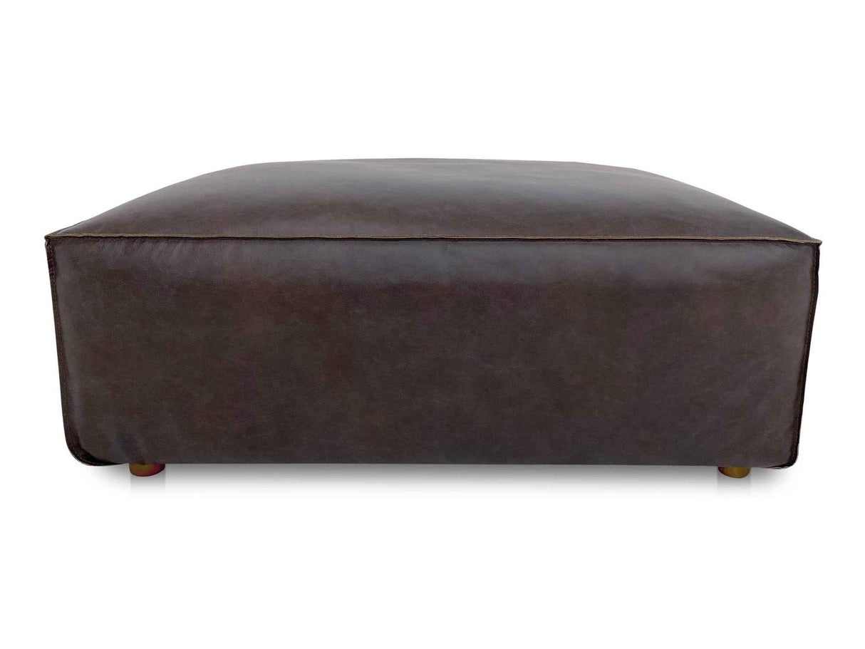Form Espresso Brown Leather Ottoman by Moe's Home at Eve Furniture