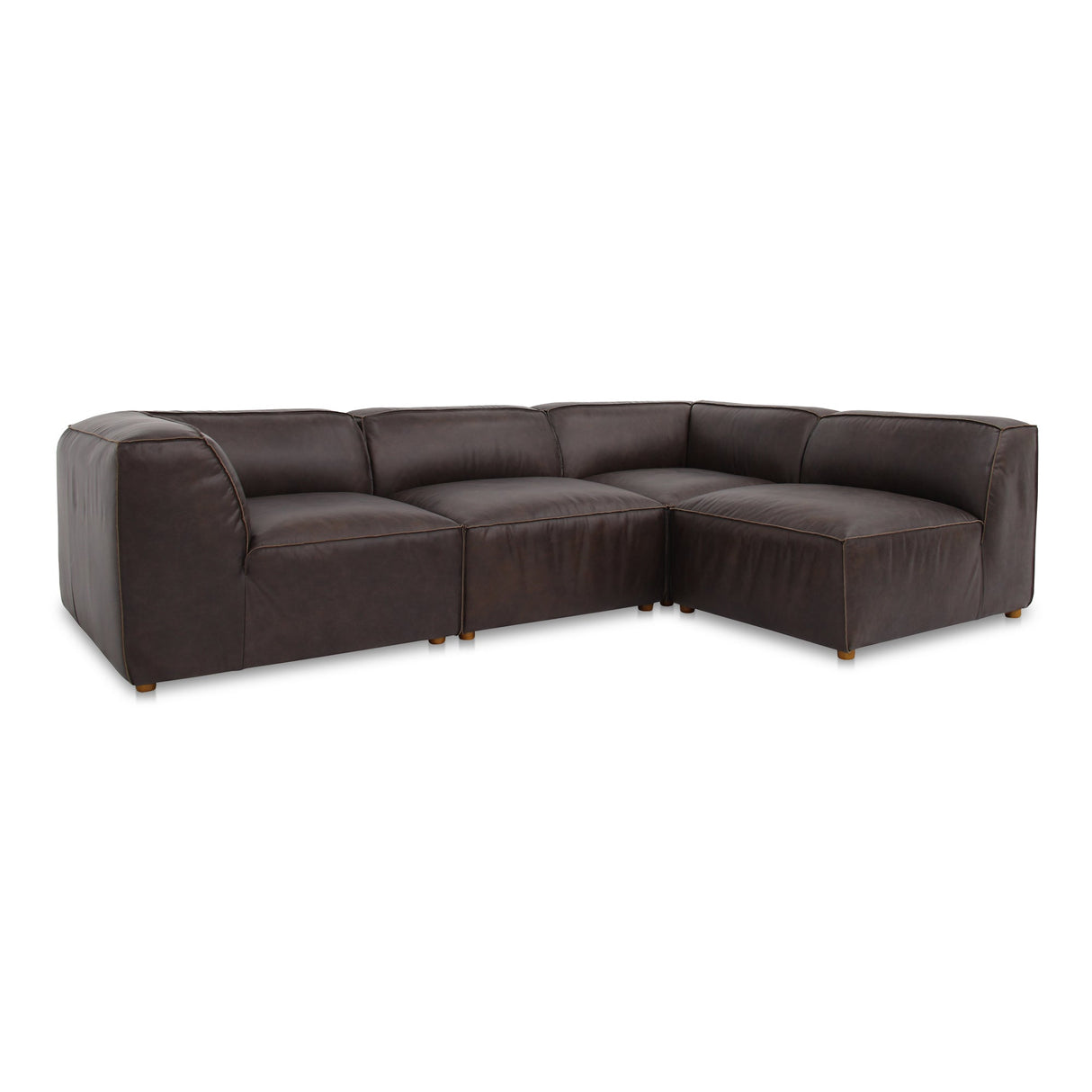 Form Espresso Brown Leather Signature Modular Sectional by Moe's Home at Eve Furniture