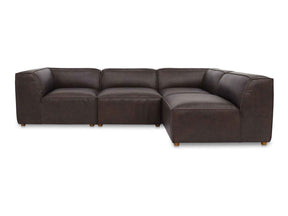Form Espresso Brown Leather Signature Modular Sectional