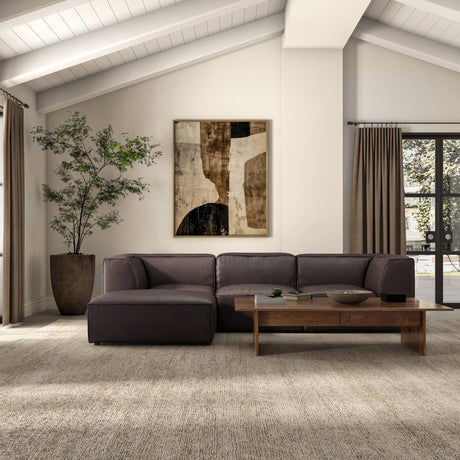 Form Espresso Brown Leather Slipper Chair by MOES at Eve Furniture