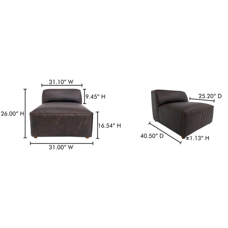 Form Espresso Brown Leather Slipper Chair by MOES at Eve Furniture