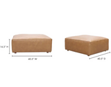 Form Ottoman Sonoran Tan Leather by Moe's Home at Eve Furniture