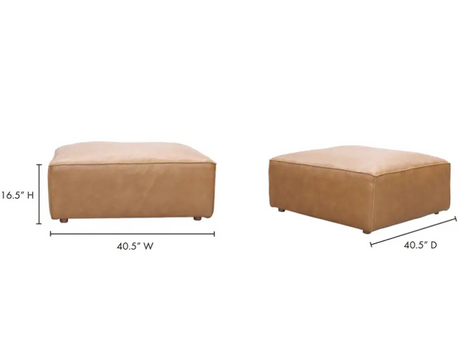 Form Ottoman Sonoran Tan Leather by Moe's Home at Eve Furniture