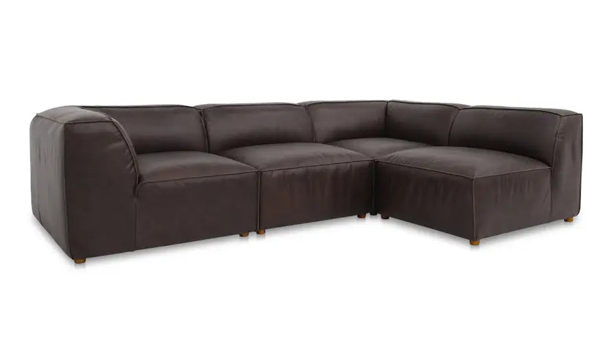 Form Signature Modular Sectional Espresso Brown Leather by Moe's Home at Eve Furniture