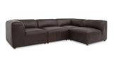 Form Signature Modular Sectional Espresso Brown Leather by Moe's Home at Eve Furniture