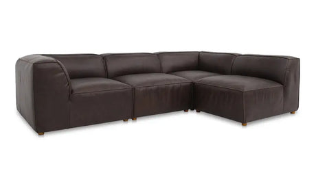 Form Signature Modular Sectional Espresso Brown Leather by Moe's Home at Eve Furniture