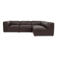 Form Signature Modular Sectional Espresso Brown Leather by Moe's Home at Eve Furniture