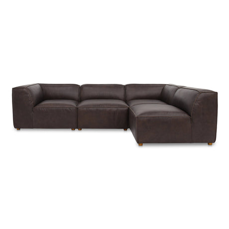 Form Signature Modular Sectional Espresso Brown Leather by Moe's Home at Eve Furniture