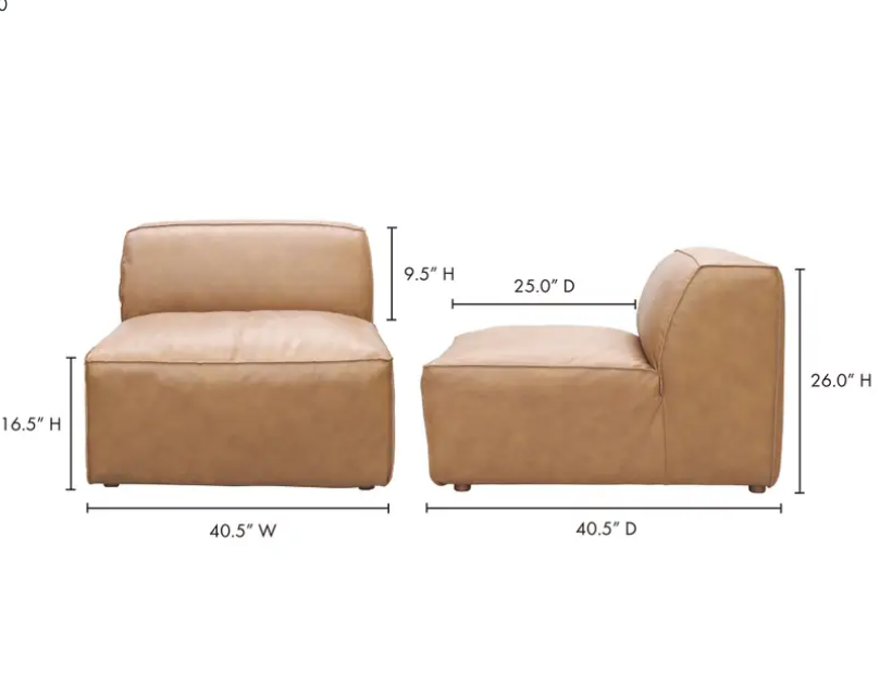 Form Slipper Chair Sonoran Tan Leather by Moe's Home at Eve Furniture