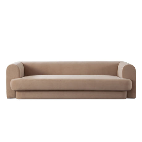 Form Sofa In Camel Performance Velvet With 2 Accent Pillow Balls by Diamond Sofa at Eve Furniture