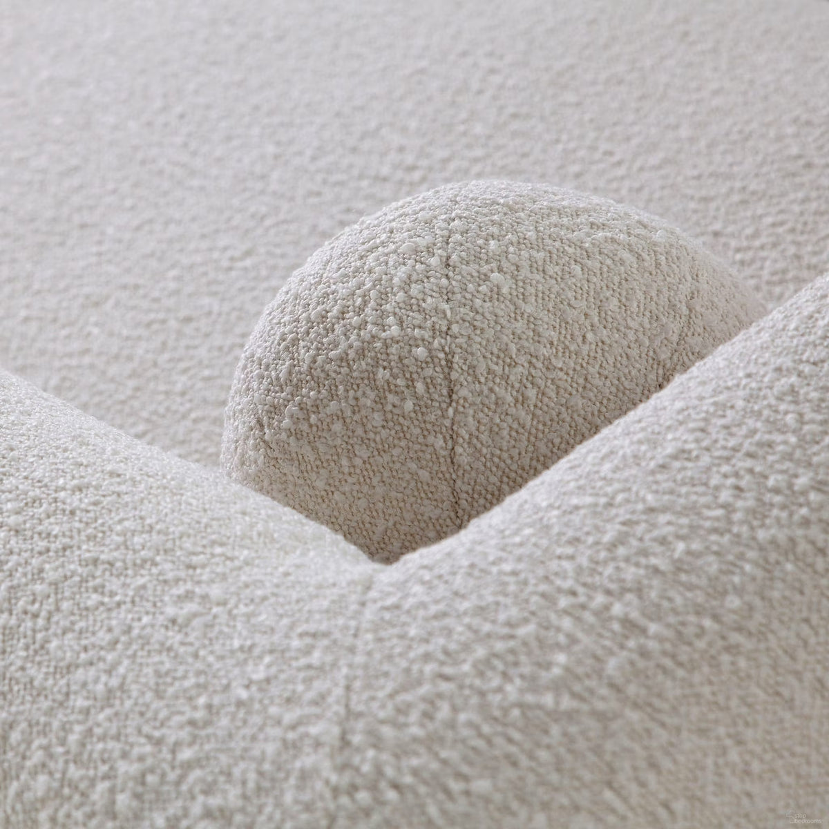 Form Sofa In Ivory Boucle Fabric with 2 Accent Pillow Balls by Diamond Sofa at Eve Furniture
