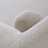 Form Sofa In Ivory Boucle Fabric with 2 Accent Pillow Balls by Diamond Sofa at Eve Furniture