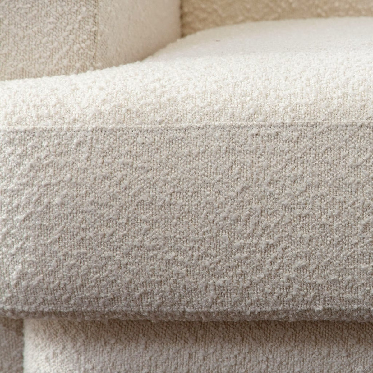 Form Sofa In Ivory Boucle Fabric with 2 Accent Pillow Balls by Diamond Sofa at Eve Furniture