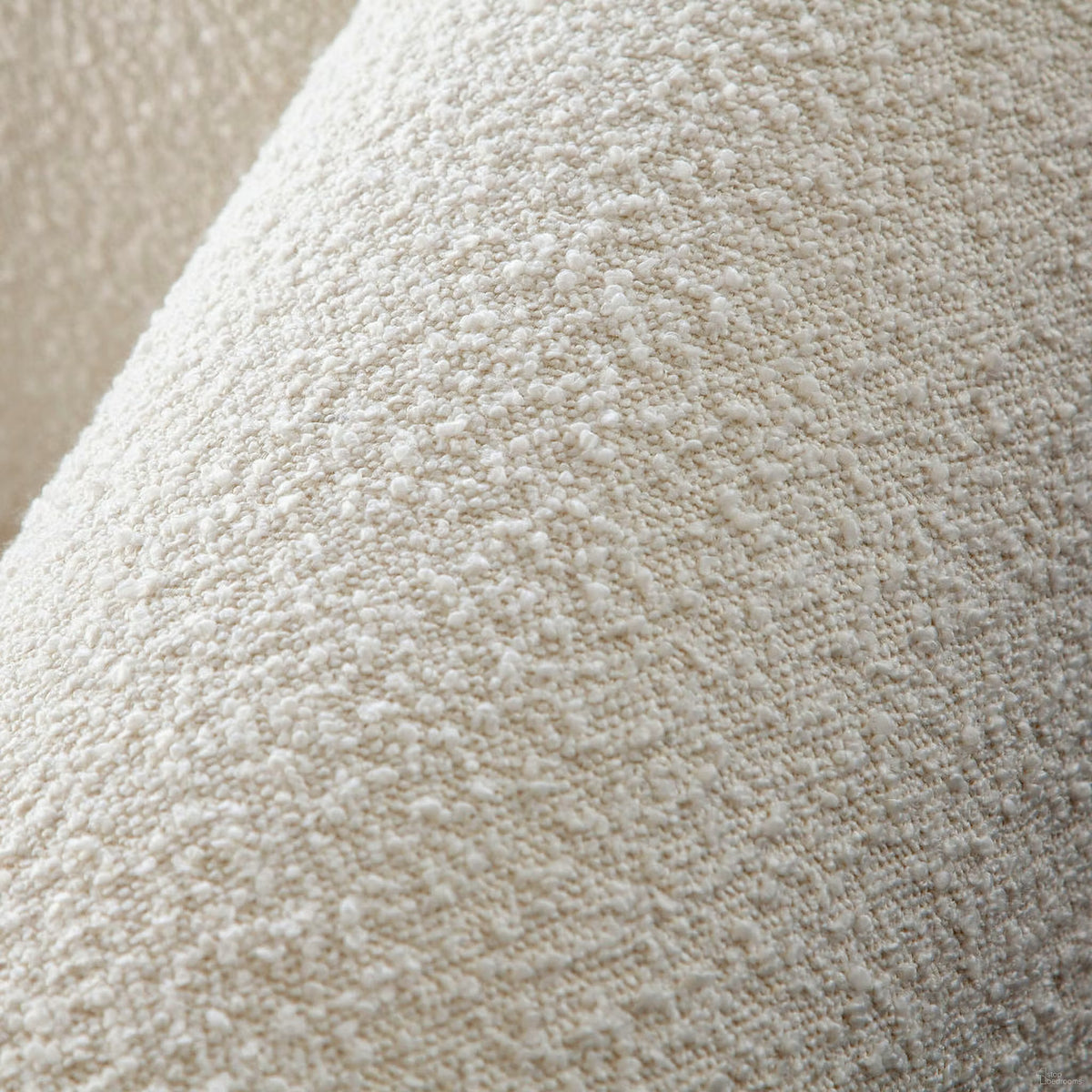 Form Sofa In Ivory Boucle Fabric with 2 Accent Pillow Balls by Diamond Sofa at Eve Furniture
