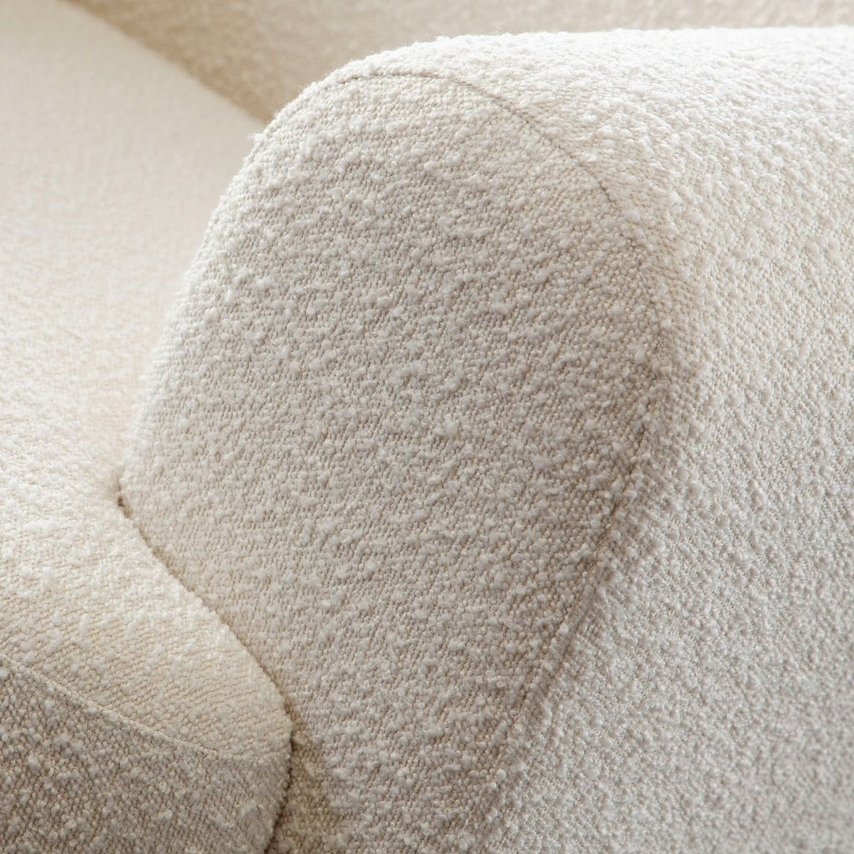 Form Sofa In Ivory Boucle Fabric with 2 Accent Pillow Balls by Diamond Sofa at Eve Furniture
