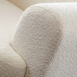 Form Sofa In Ivory Boucle Fabric with 2 Accent Pillow Balls by Diamond Sofa at Eve Furniture