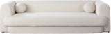 Form Sofa In Ivory Boucle Fabric with 2 Accent Pillow Balls by Diamond Sofa at Eve Furniture