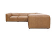 Form Tan Leather Classic L Shaped Modular Sectional