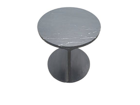 Forma Nero Black Marble Round Side Table by Mercana at Eve Furniture