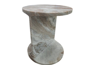 Forma Rosa Pink Marble Round Side Table by Mercana at Eve Furniture