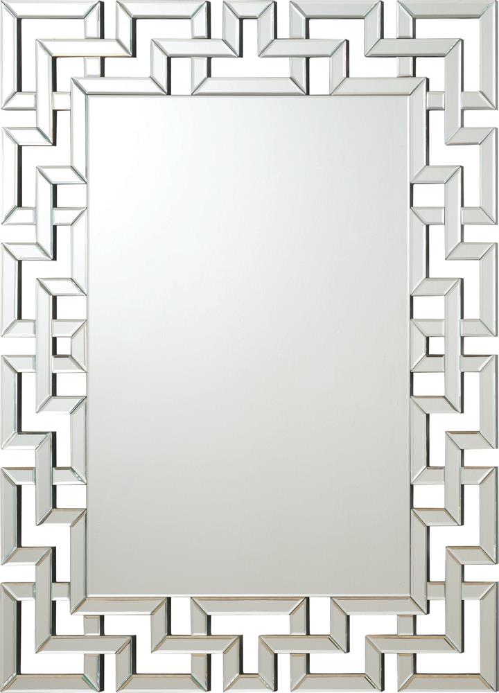 Forman Silver Interlocking Greek Frameless Wall Mirror