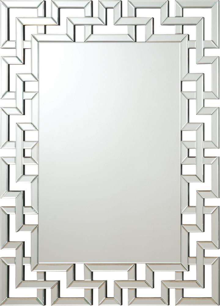Forman Silver Interlocking Greek Frameless Wall Mirror by Coaster at Eve Furniture