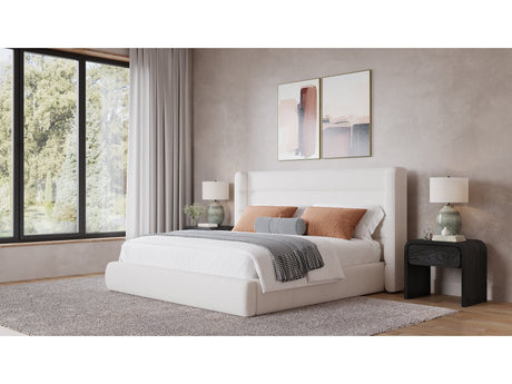 Formosa Frank Cottage Cheese California King Wingback Upholstered Platform Bed by Modus Furniture at Eve Furniture
