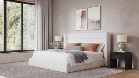 Formosa Frank Cottage Cheese Full Wingback Upholstered Platform Bed by Modus Furniture at Eve Furniture
