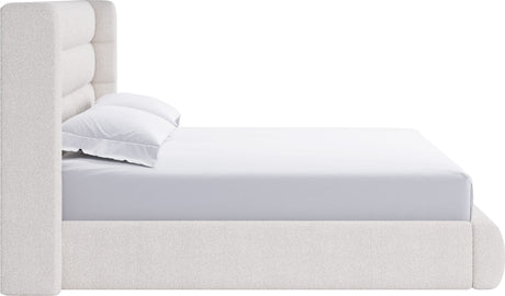 Formosa Frank Cottage Cheese King Wingback Upholstered Platform Bed by Modus Furniture at Eve Furniture
