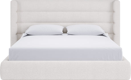 Formosa Frank Cottage Cheese Queen Wingback Upholstered Platform Bed by Modus Furniture at Eve Furniture