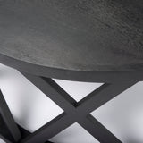 Forsey Black Solid Wood Round Coffee Table by Mercana at Eve Furniture