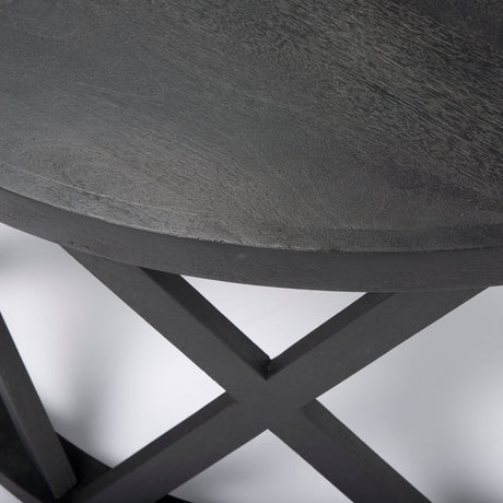 Forsey Black Solid Wood Round Coffee Table by Mercana at Eve Furniture