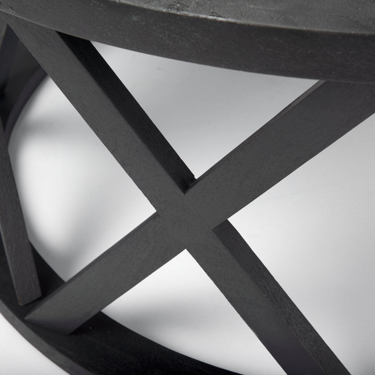 Forsey Black Solid Wood Round Coffee Table by Mercana at Eve Furniture