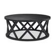Forsey Black Solid Wood Round Coffee Table by Mercana at Eve Furniture