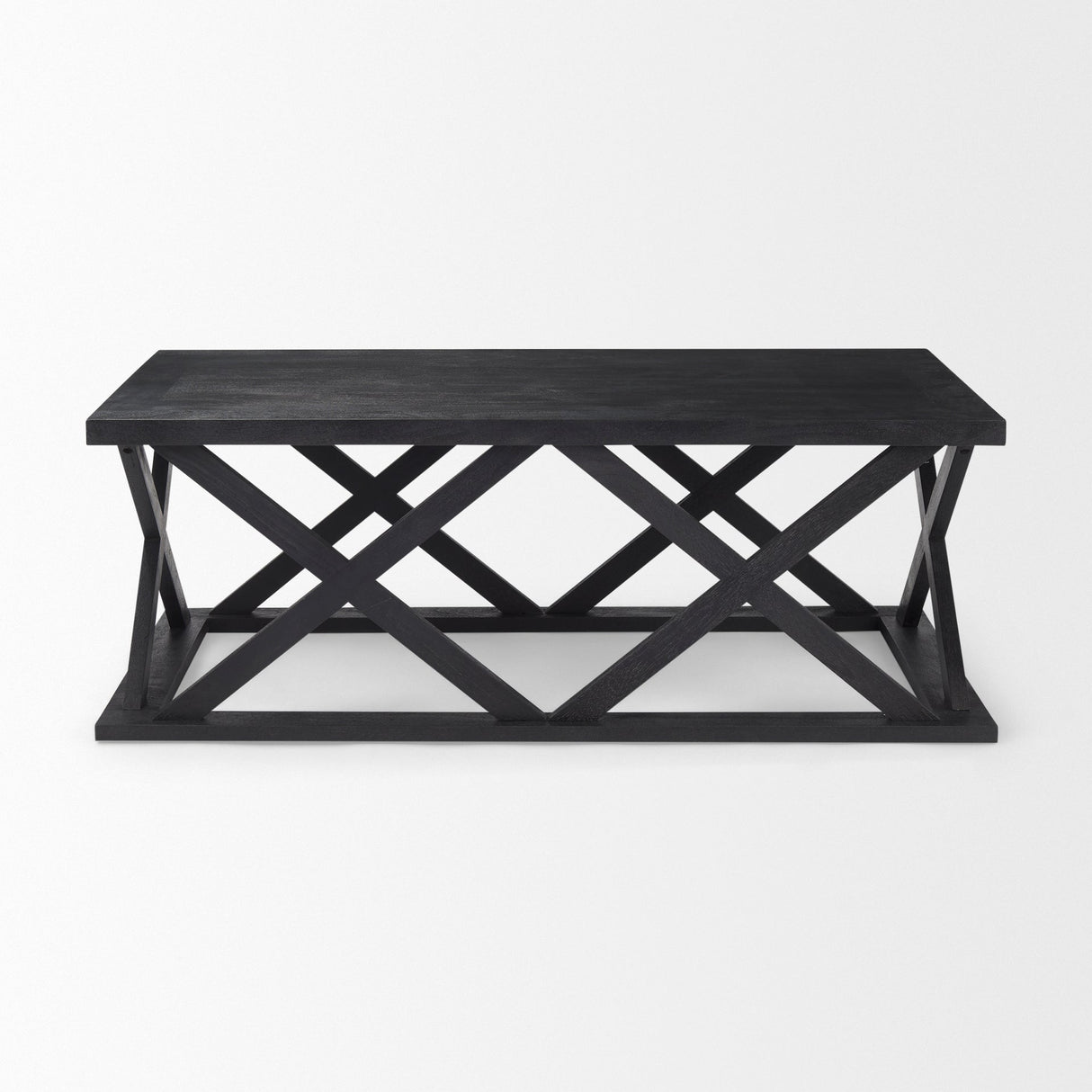 Forsey Black Wood Rectangular Coffee Table by Mercana at Eve Furniture