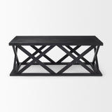 Forsey Black Wood Rectangular Coffee Table by Mercana at Eve Furniture