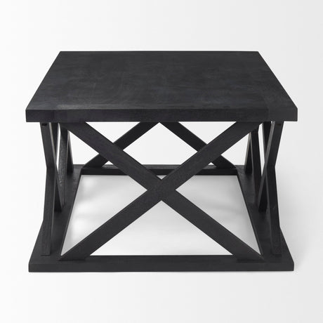 Forsey Black Wood Rectangular Coffee Table by Mercana at Eve Furniture